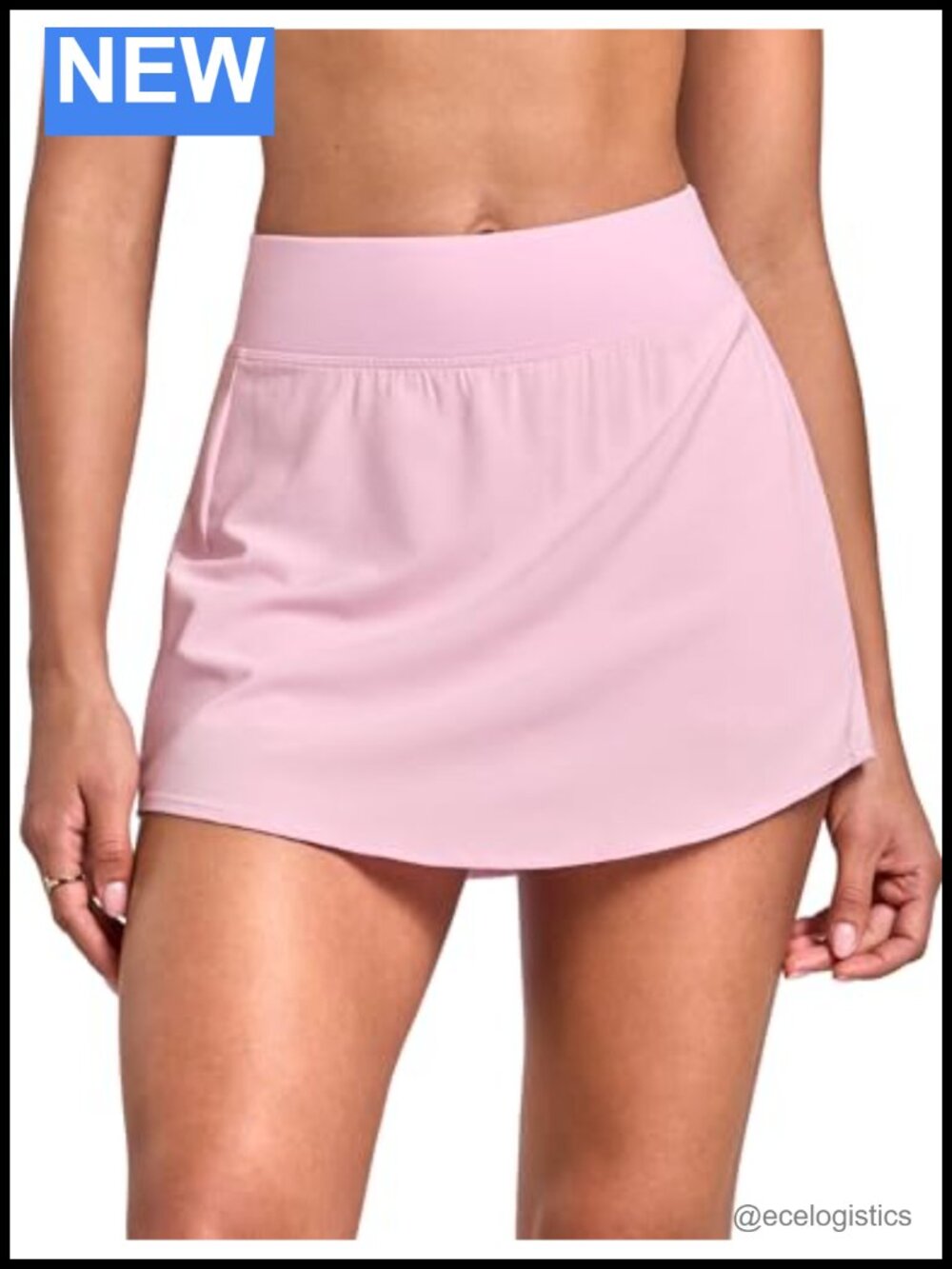 High-Rise Flared Tennis Skirt with Lined Shorts and Pockets